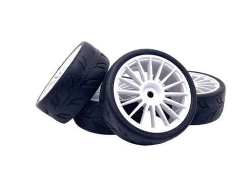Ride RC 24mm Treaded tires set Pre Glued on 16 Spoke Wheels FWD Spec Class/USGT (4)
